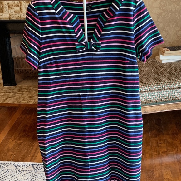 Talbots tie‎ it up in a bow striped dress. Worn once - Picture 1 of 5
